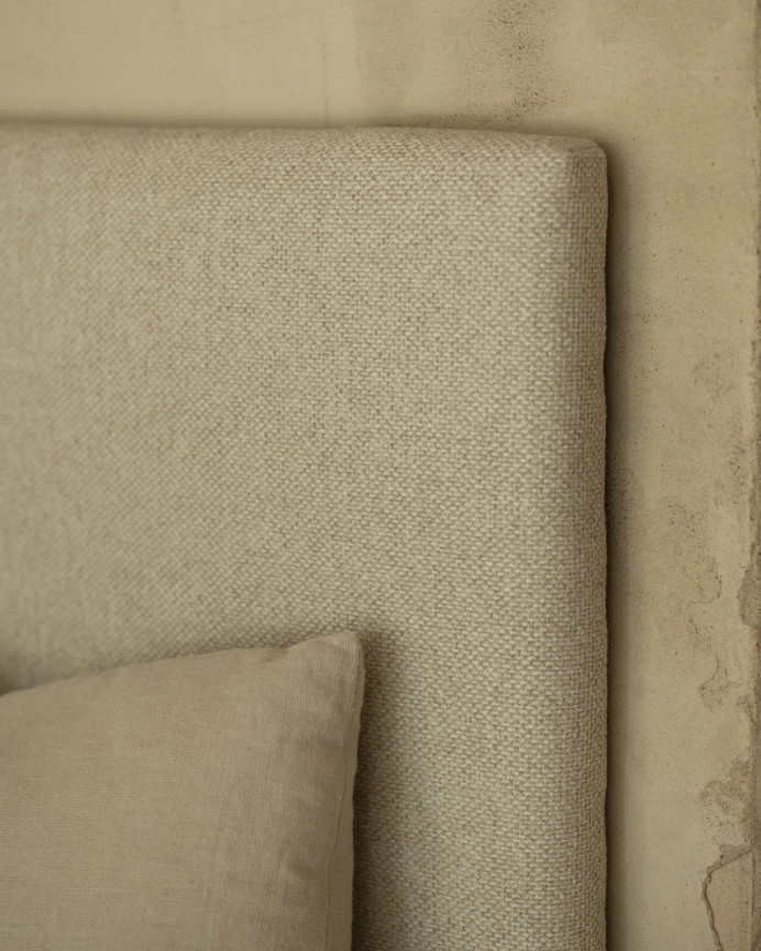 Tête de lit tapissée en beige en différentes tailles