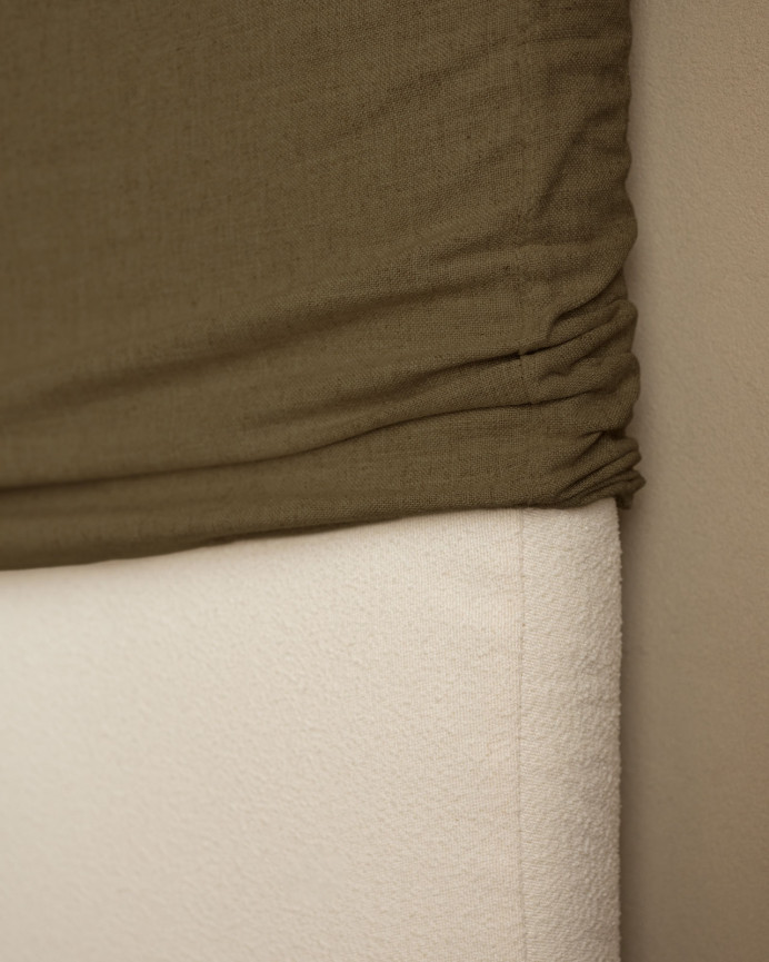 Tête de lit déhoussable en lin vert en différentes tailles 