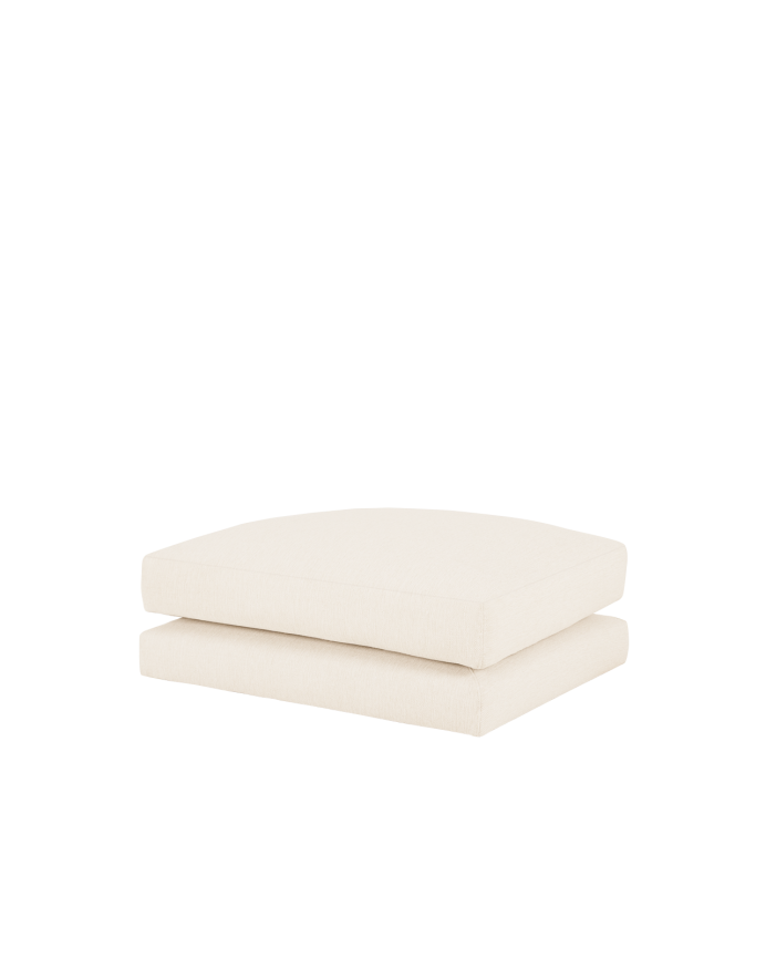 Pouf ton blanc cassé de 96x80cm