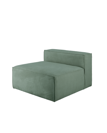 Fauteuil en velours côtelé couleur vert bleuté de 110x90cm