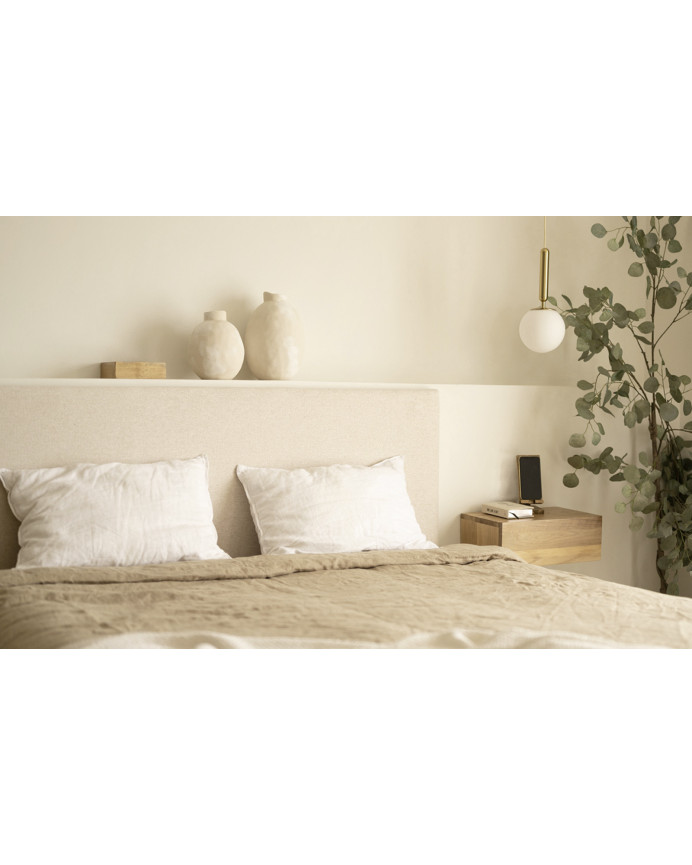 Tête de lit rembourrée en polyester lisse beige en différentes tailles