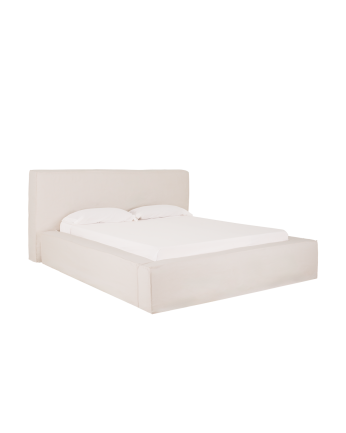Lit déhoussable en lin blanc pour les matelas en différentes tailles