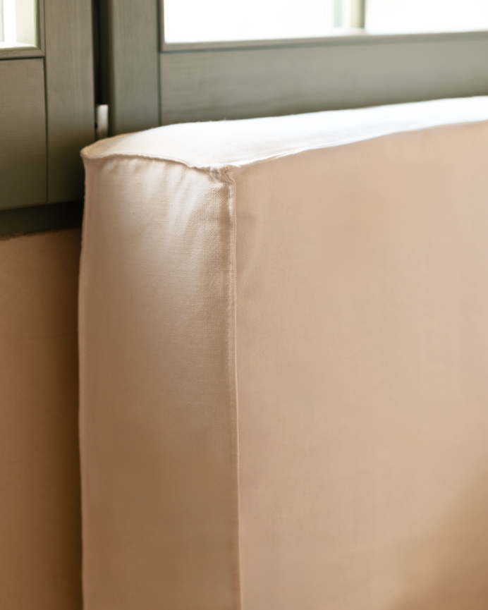 Lit déhoussable en lin blanc pour les matelas en différentes tailles