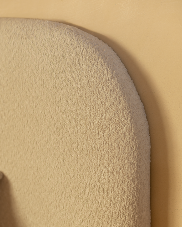 Lit rembourré en boculé gris clair pour les matelas en différentes tailles