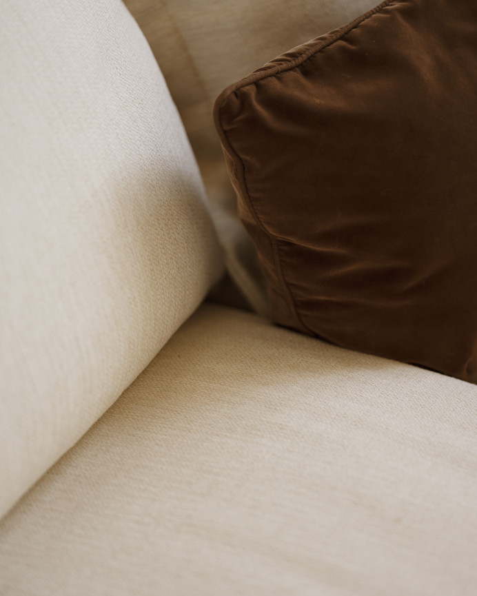 Canapé avec chaise longue droit ton blanc cassé en différentes tailles