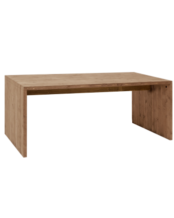 Table de salle à manger en bois massif ton chêne foncé en différentes tailles 
