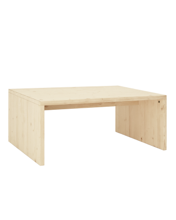 Table basse en bois massif ton naturel de 110x45x74cm