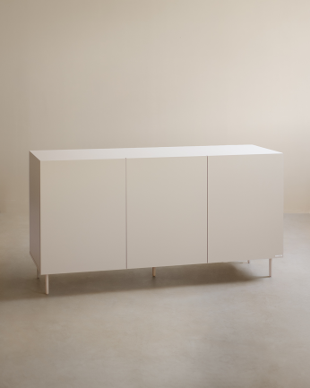 Buffet avec 3 portes laqué en teinte sable de 160x40cm