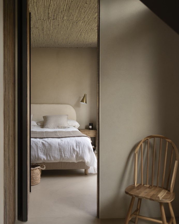 Tête de lit déhoussable en velours côtelé blanc cassé en différentes tailles