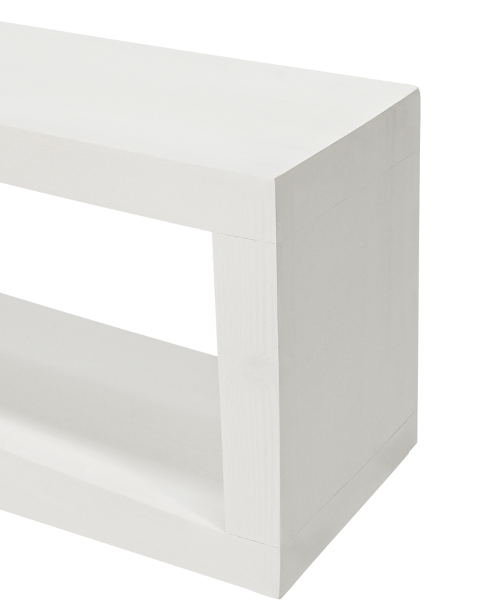 Meuble TV en bois massif ton blanc en différentes tailles