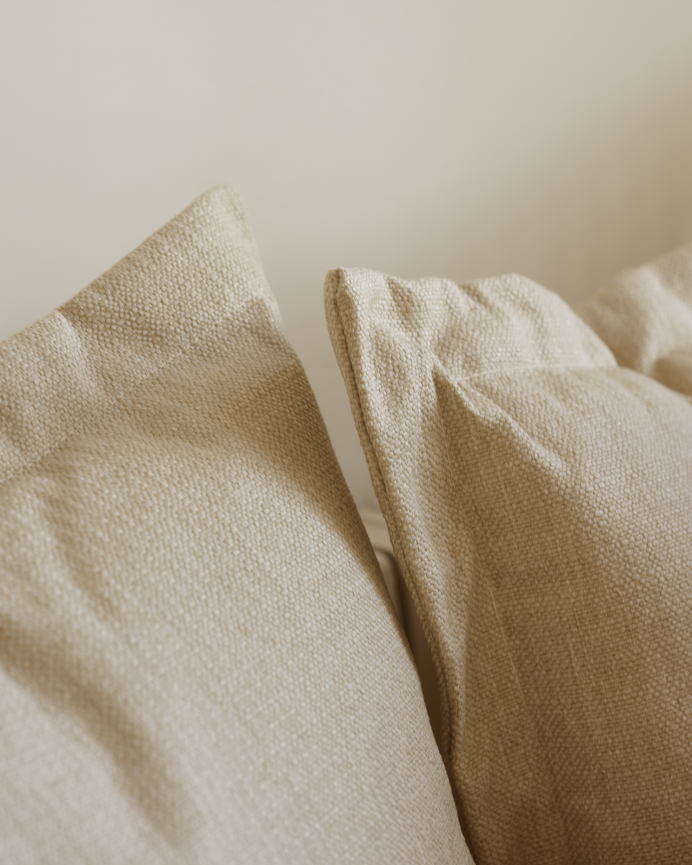 Canapé avec chaise longue droit ton beige en différentes tailles