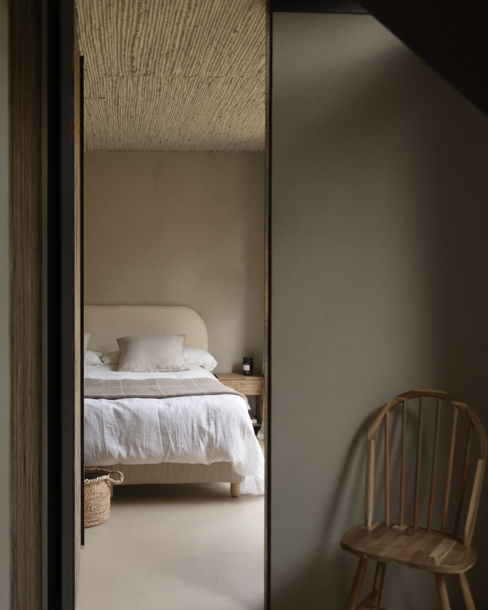 Tête de lit déhoussable en velours côtelé beige en différentes tailles