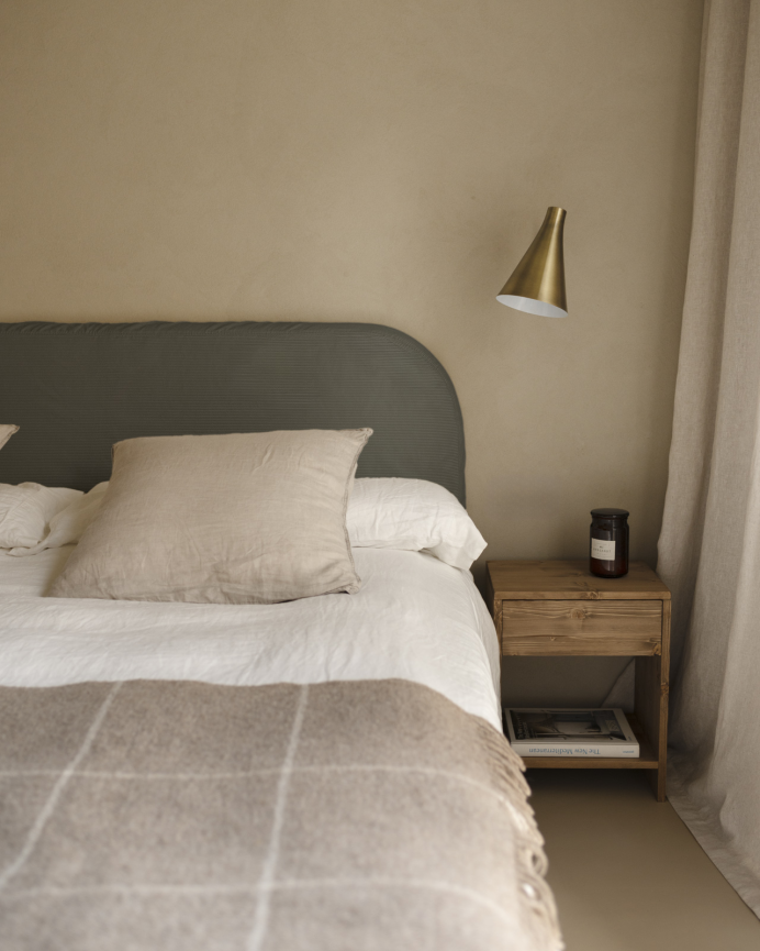 Tête de lit déhoussable en velours côtelé gris foncé en différentes tailles