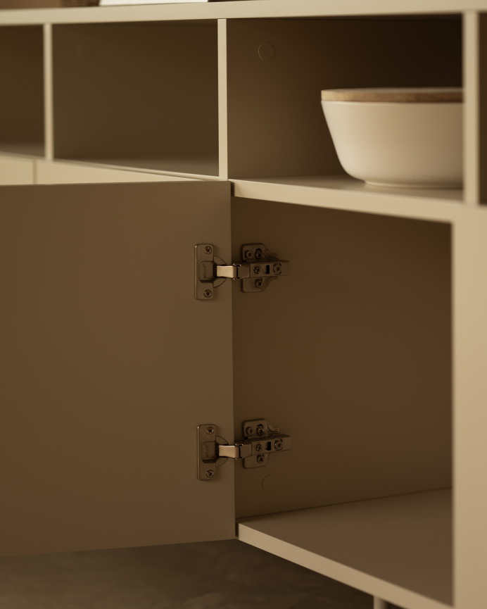 Buffet avec 4 portes laqué en teinte sable de 176x40cm