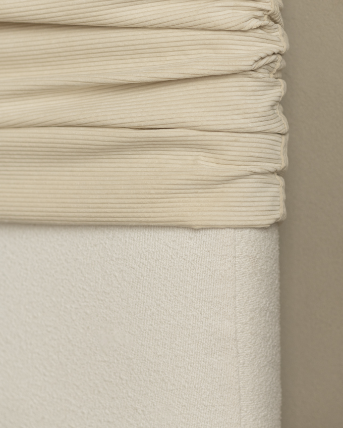 Tête de lit déhoussable en velours côtelé beige en différentes tailles