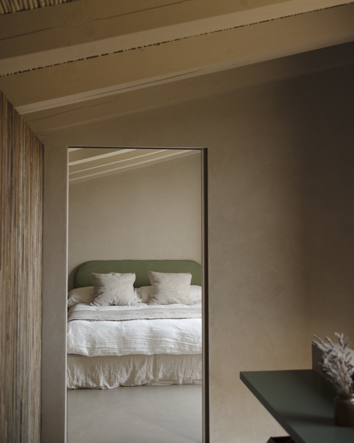 Tête de lit déhoussable en velours côtelé vert en différentes tailles