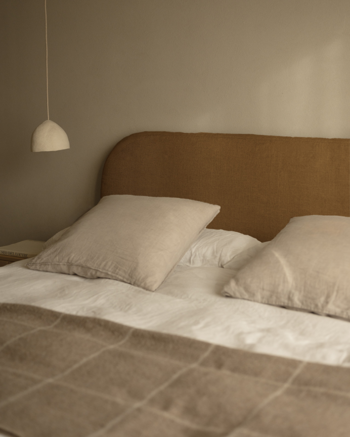 Tête de lit déhoussable en lin tuile en différentes tailles 