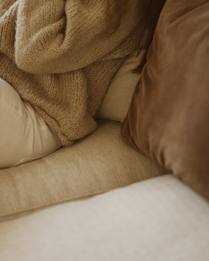 Canapé avec chaise longue gauche ton beige en différentes tailles