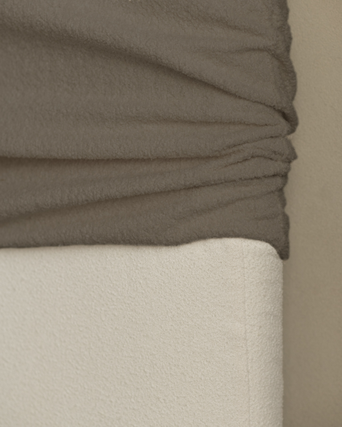 Tête de lit déhoussable en bouclé marron en différentes tailles