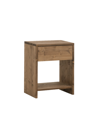 Table de chevet en bois massif avec un tiroir en chêne foncé en différentes tailles