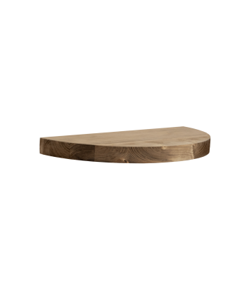 Table de chevet flottante en bois massif ton chêne foncé 3x40cm