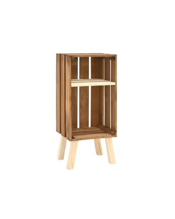 Table de chevet en bois massif ton chêne foncé 66x26cm