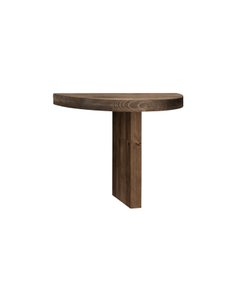 Table de chevet flottante en bois massif ton noyer 27x40cm