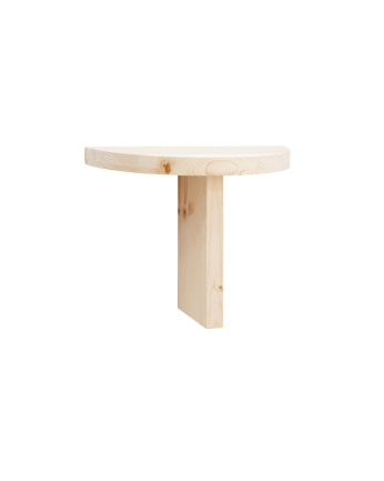 Table de chevet flottante en bois massif ton naturel 27x40cm