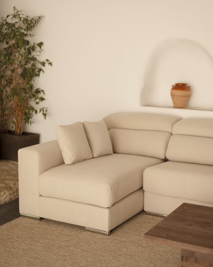 Canapé d'angle couleur beige en différentes tailles