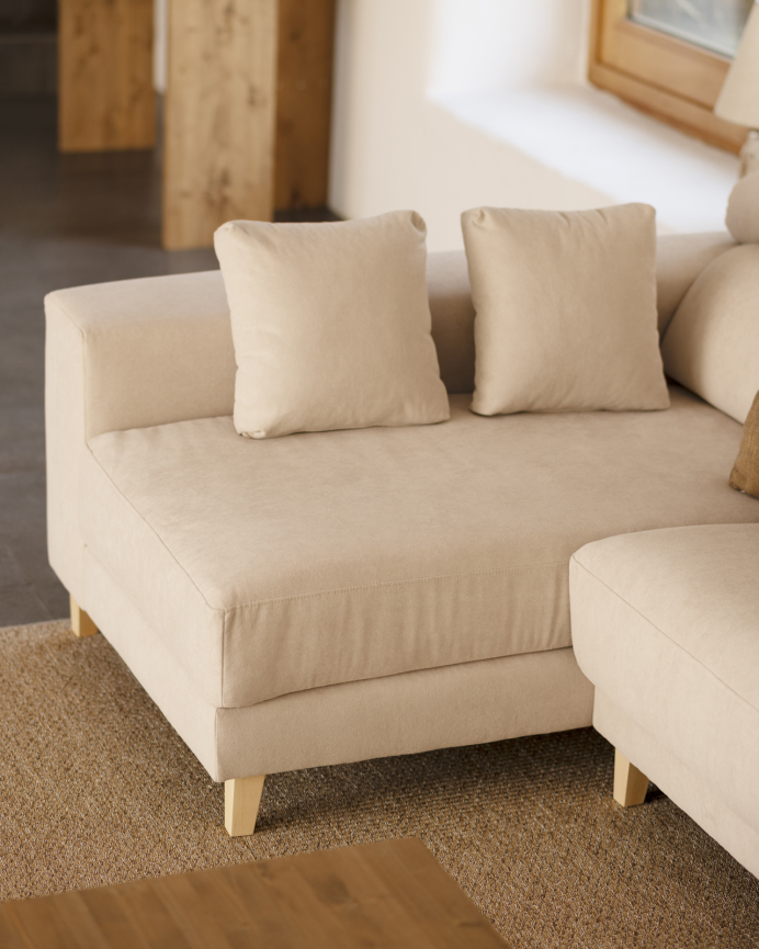 Canapé d'angle couleur beige en différentes tailles