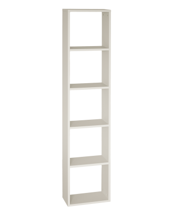 Étagère en bois laqué ton beige avec 4 étagères