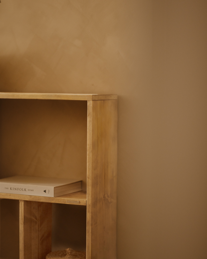 Mobilier d'appoint en bois massif ton chêne moyen avec 1 Mobiliers et 2 séparateur