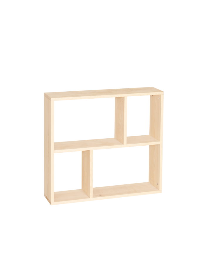 Mobilier d'appoint en bois massif ton naturel avec 1 Mobiliers et 2 séparateur