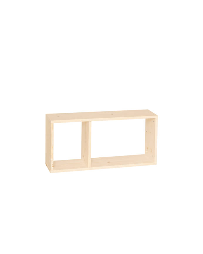Mobilier d'appoint en bois massif ton naturel avec 1 séparateur