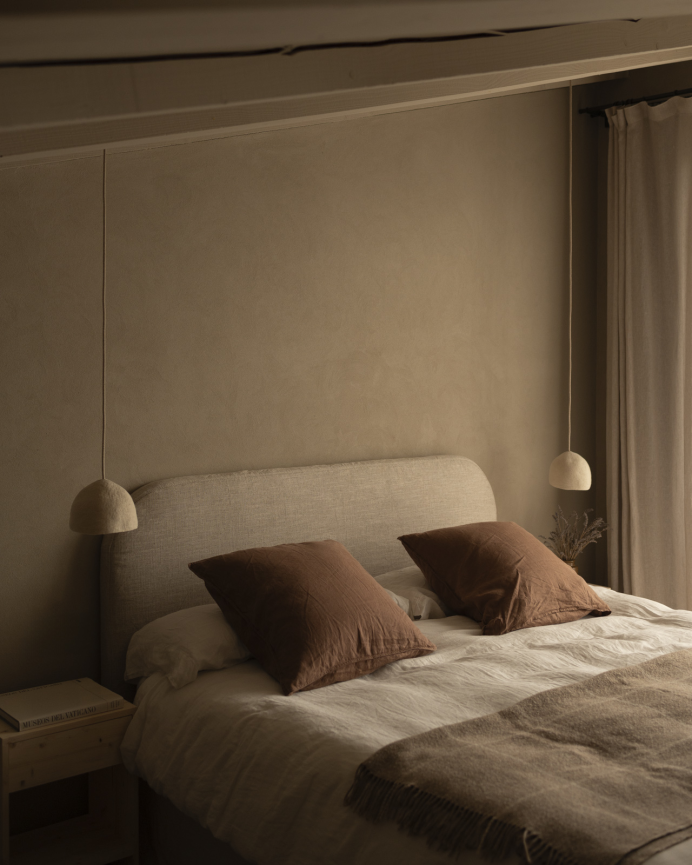 Tête de lit déhoussable en lin beige en différentes tailles 