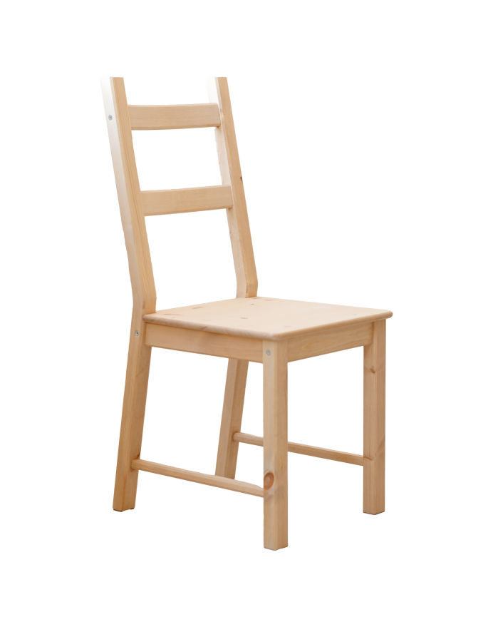 Chaise en bois massif de pin teinte chêne moyen de 95cm