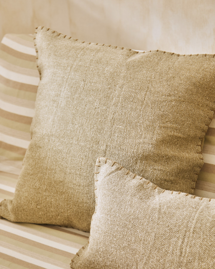 Housse de coussin en coton dhurrie couleur vert disponible en plusieurs tailles