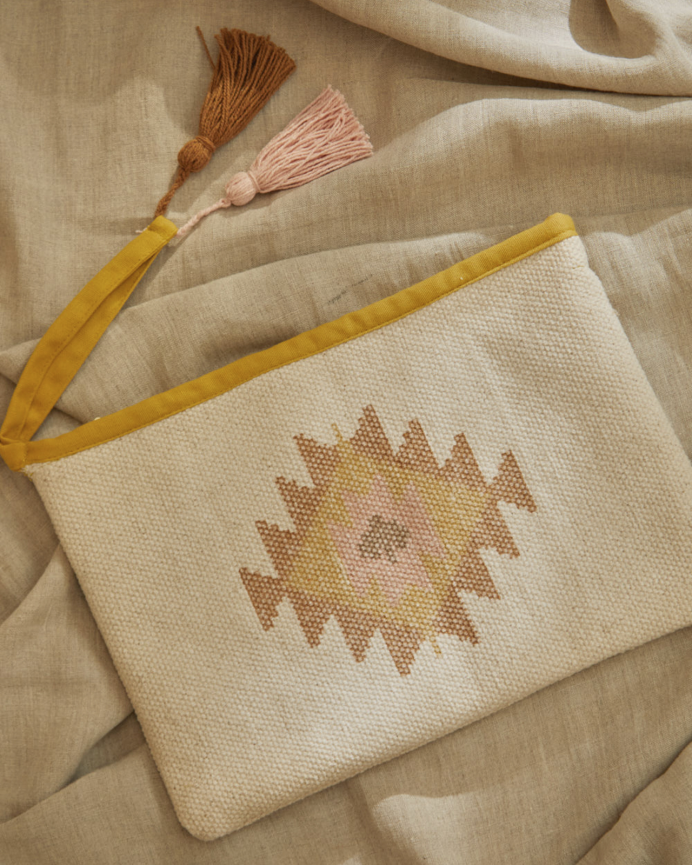 Sac à main en coton dhurrie 22x35 cm