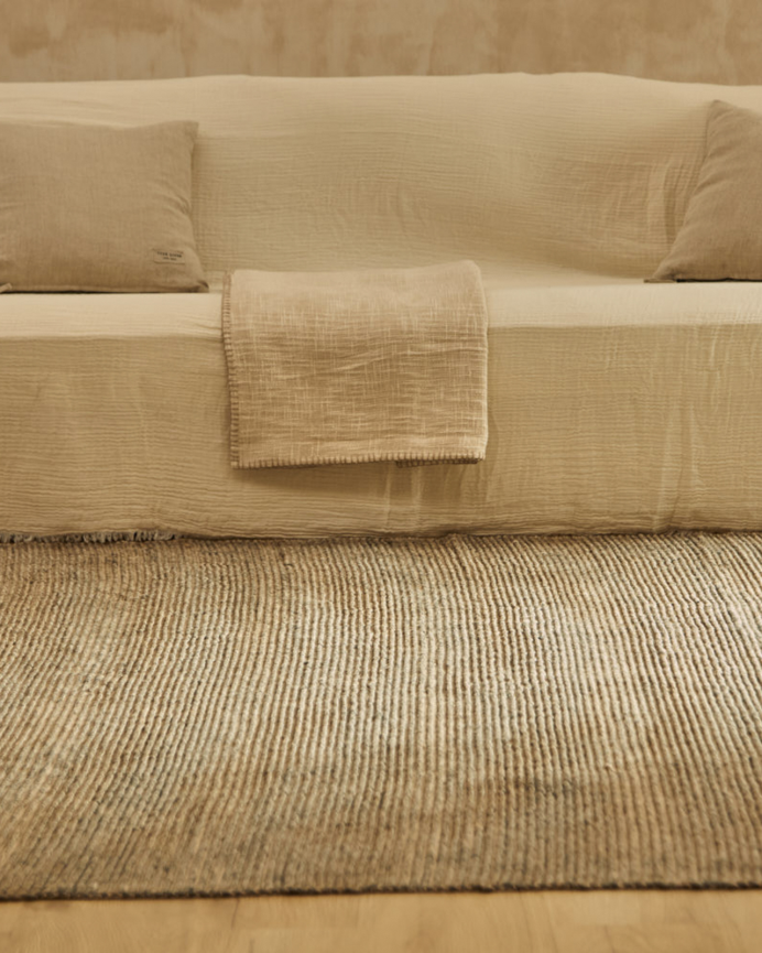 Tapis en coton et jute gris foncé en plusieurs tailles