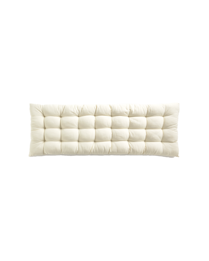 Tête de lit matelassée en coton couleur beige disponible en plusieurs tailles