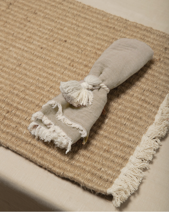 Lot de 4 serviettes en coton beige 45x45 cm