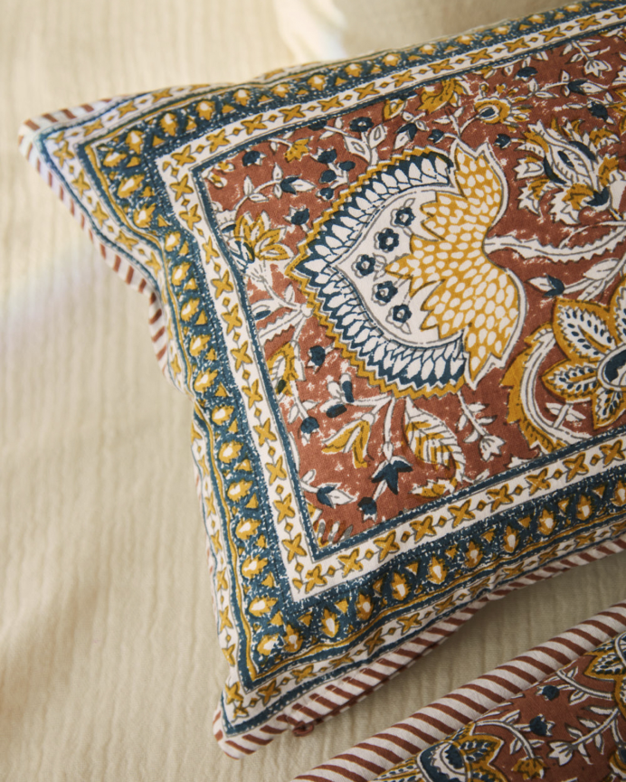Housse de coussin imprimée en coton 30x60 cm