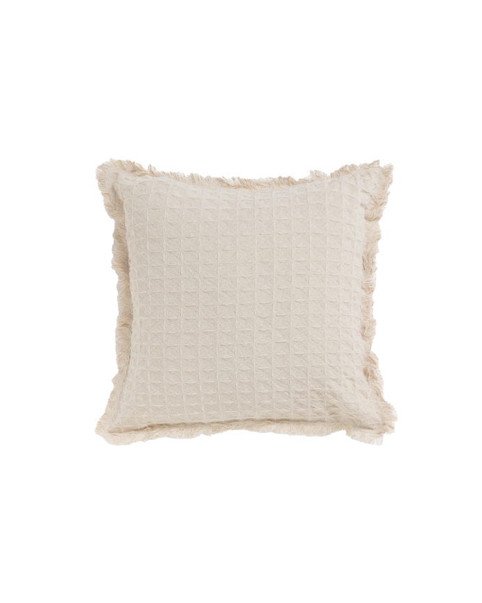 Housse de coussin en coton nid d’abeille couleur écru disponible en plusieurs tailles