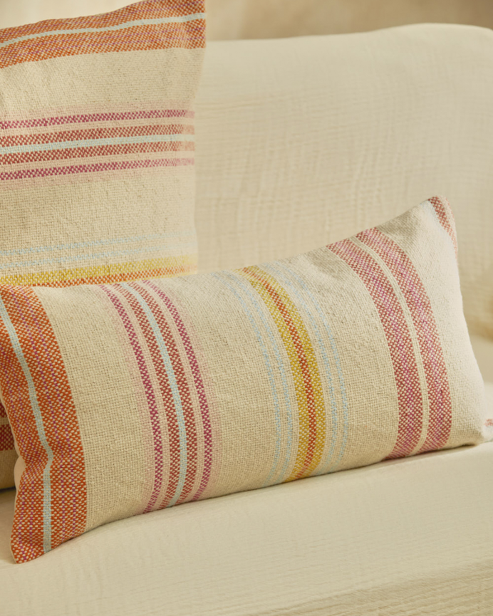 Housse de coussin multicolore en coton 30x60 cm